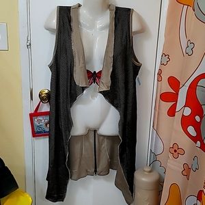 Parsley And Sage cardigan duster Assymetrical hem reversible zipper detail new